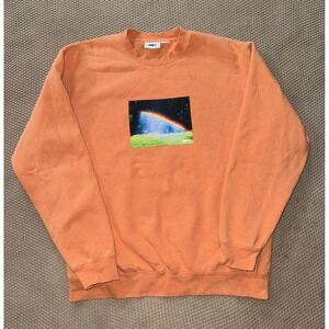 OBEY Love is the Cure Pullover Crewneck Sweatshirt Peach Rainbow Streetwear Sz L